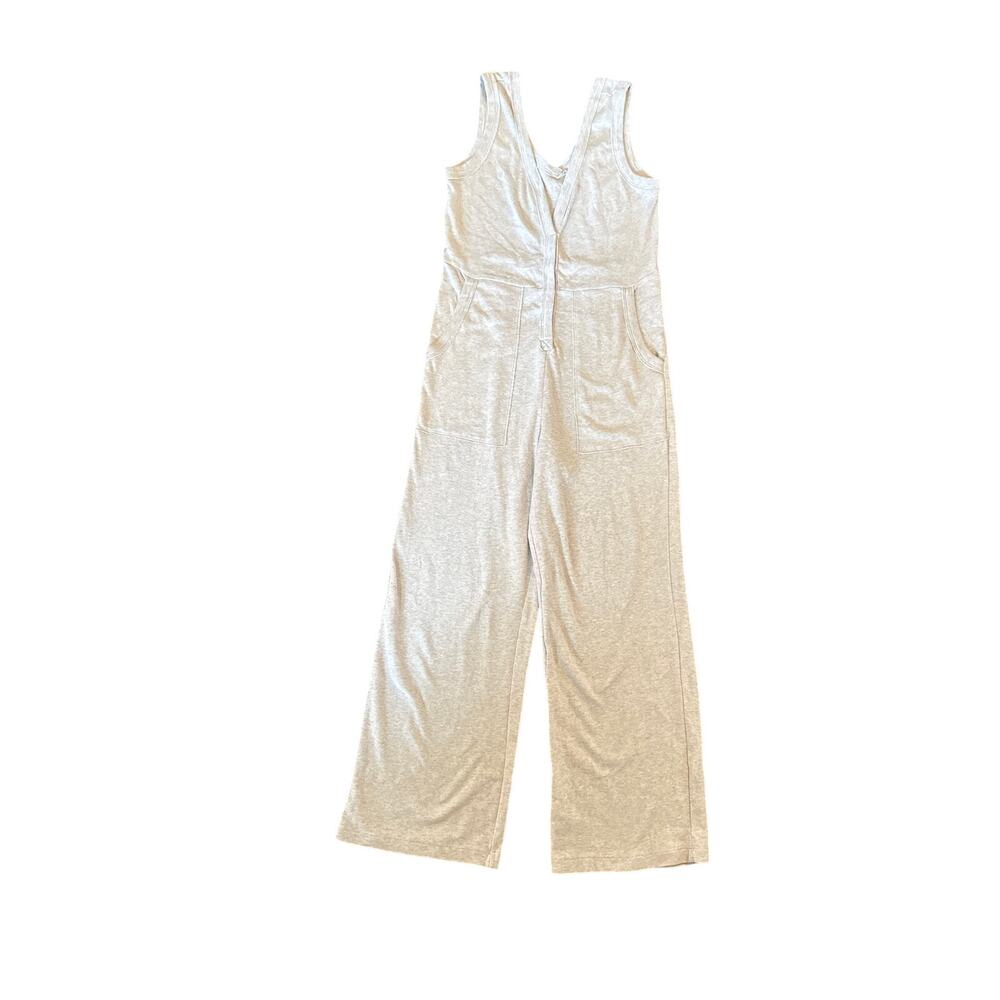 XS WVN For You Light Gray Jersey Jumpsuit Organic Cotton Coveralls Sleeveless